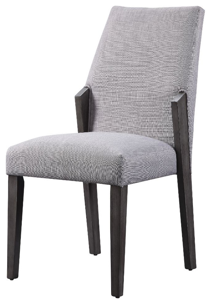 Acme Belay Side Chair Set 2 Gray Fabric and Gray Oak Finish   Transitional   Dining Chairs   by AMOC  Houzz