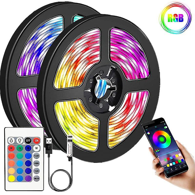 1m-5m Led Strip Light Rgb 5v 5050 2835 Usb Bluetooth Diy Flexible Diode Suitable For Party Living Room Decor Luces Holiday Gift