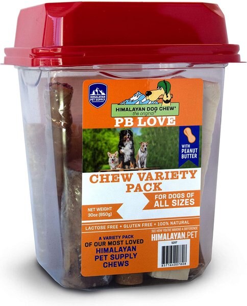 Himalayan Pet Supply PB Love Peanut Butter Variety Pack Dog Treats， 32-oz tub