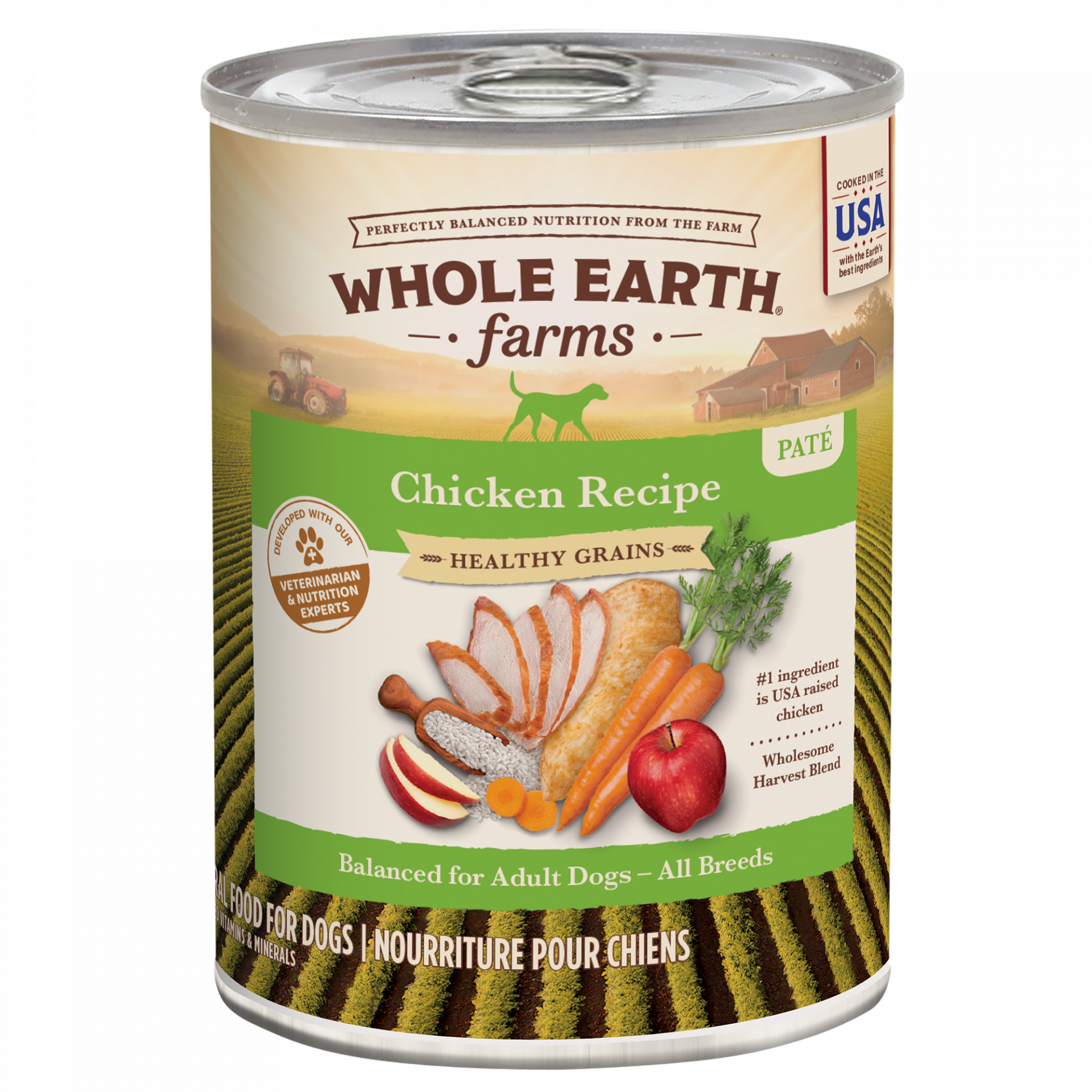 Whole Earth Farms Healthy Grains Chicken Recipe Canned Adult Dog Food