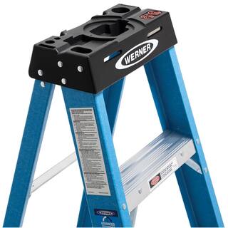 Werner 6 ft. Fiberglass Step Ladder with 250 lb. Load Capacity Type I Duty Rating FS106