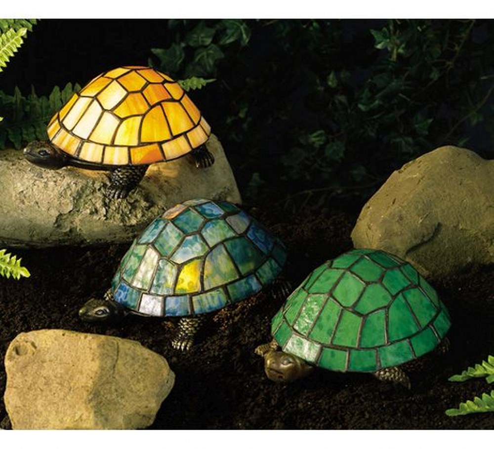 Meyda Tiffany 10750 Turtle Stained Glass / Tiffany 1 Light Accent Table Lamp - Tiffany