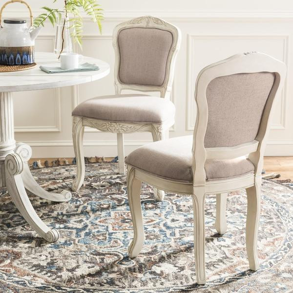 Glenda Leg 37  x27 x27French Upholstered Side Chair set of 2 Taupe / Antique Beige   French Country   Dining Chairs   by Love Sofa  Houzz