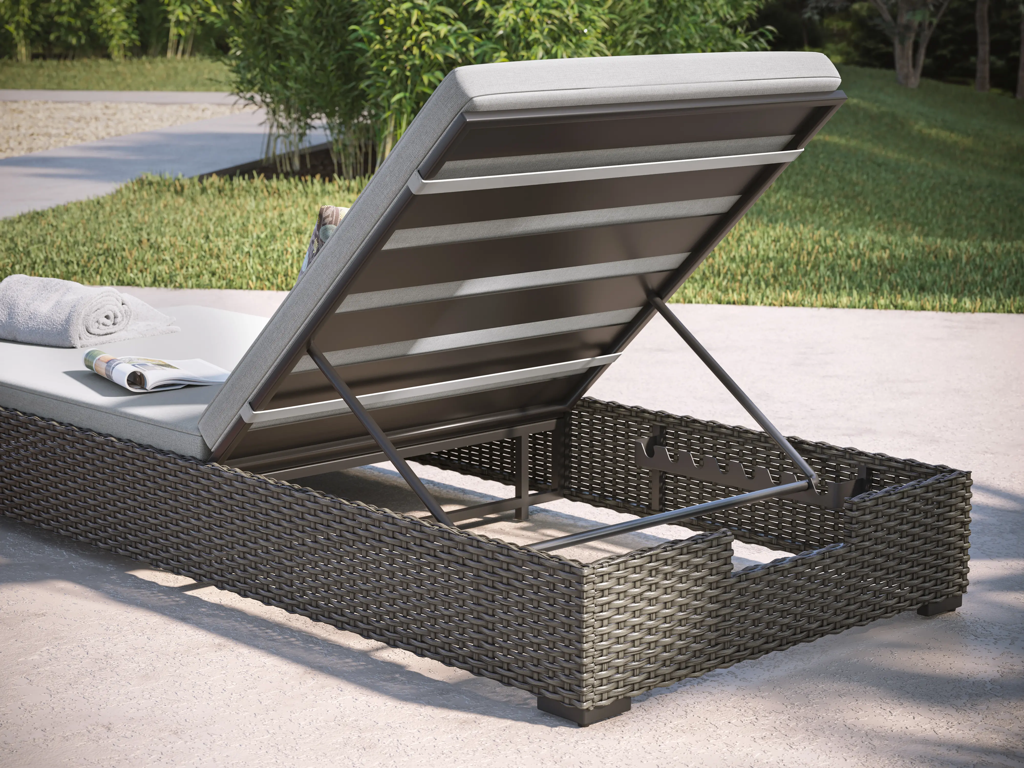 Boca Raton Gray Outdoor Chaise Lounge