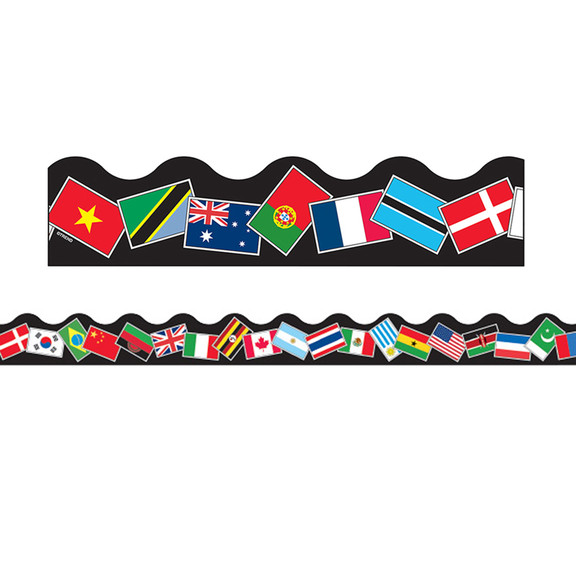 Trend Enterprises T 91352 Trimmer World Flags