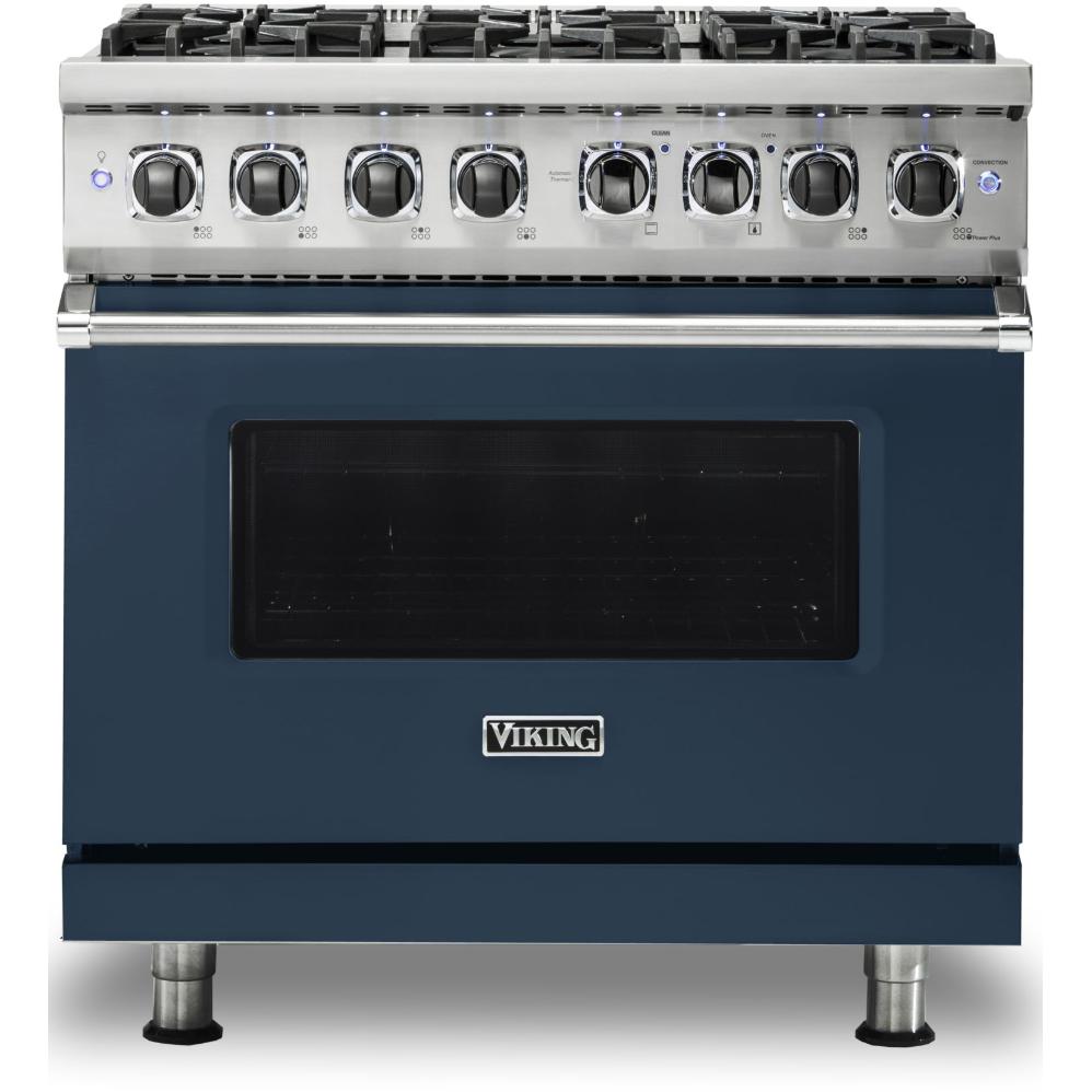 Viking 36-inch Freestanding Dual-Fuel Range with Vari-Speed Dual Flow Convection CVDR536-6BSBLP