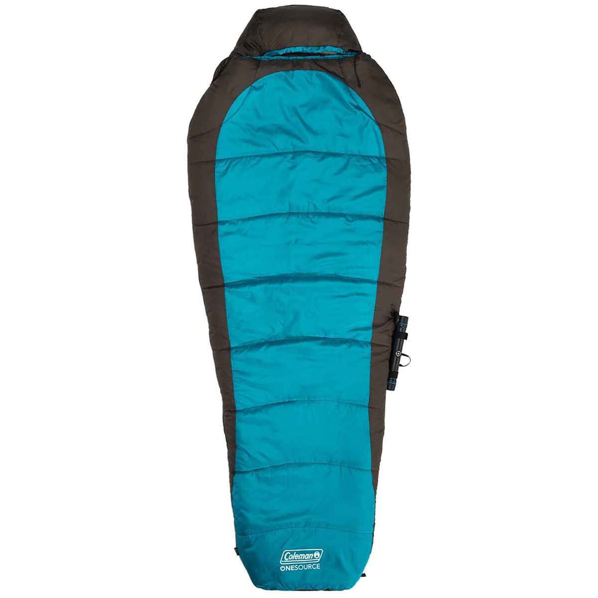 Coleman OneSource Heated 32 Degree Regular Mummy Sleeping Bag  Black