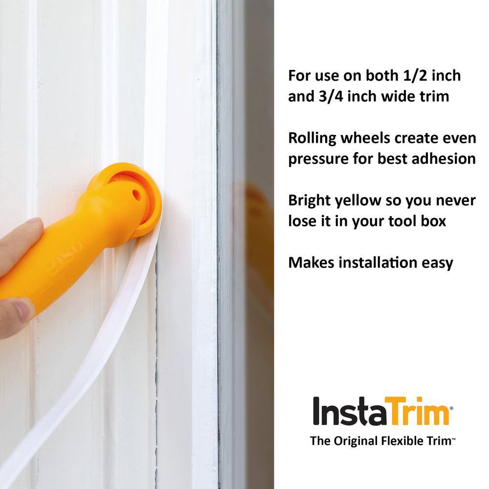 InstaTrim 12 in. x 20 ft. White PVC Self-adhesive Flexible Caulk Trim Molding and Applicator Tool 0520-WHT-AP