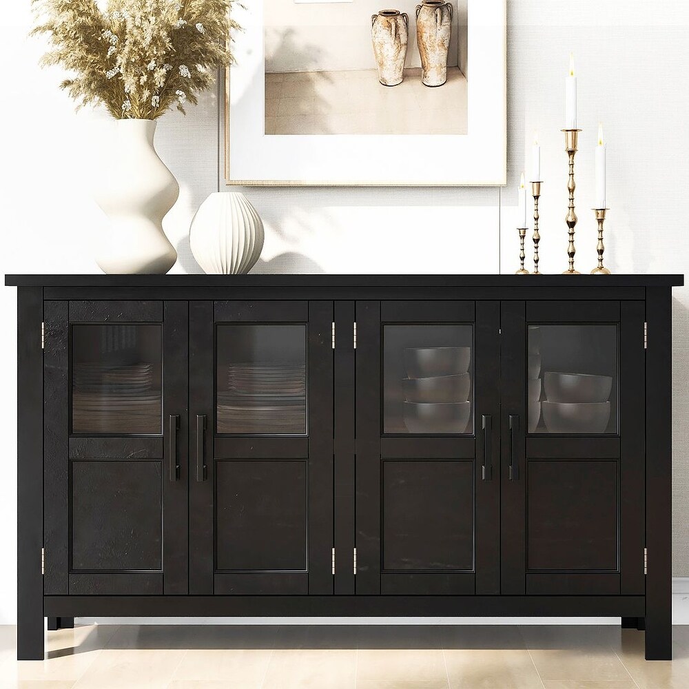 Modern 4 door Storage Cabinet with Adjustable Shelf