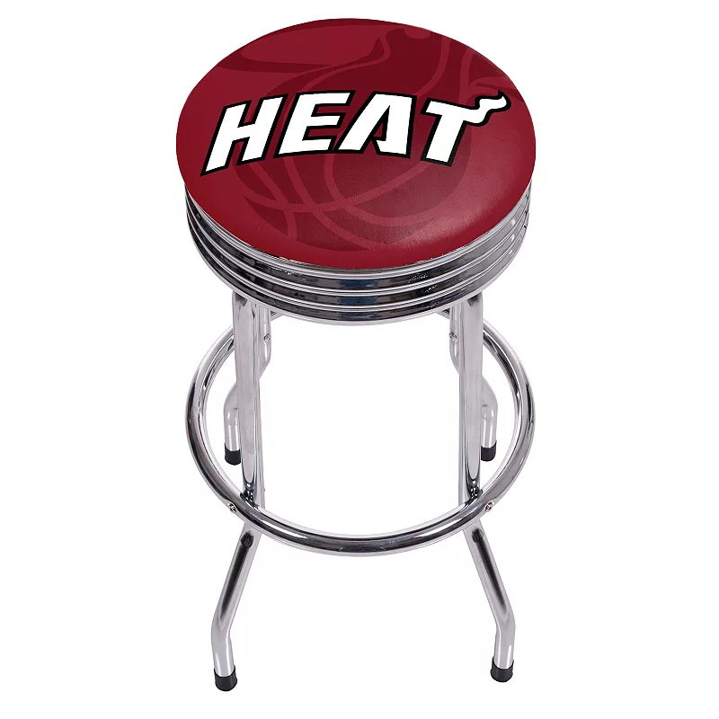 Miami Heat Padded Ribbed Bar Stool