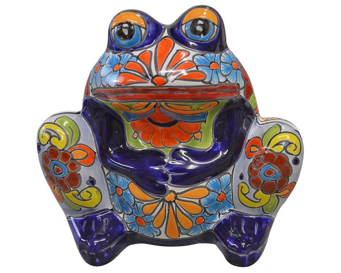 Avera Talavera Frog Planter 10 inch APG006100