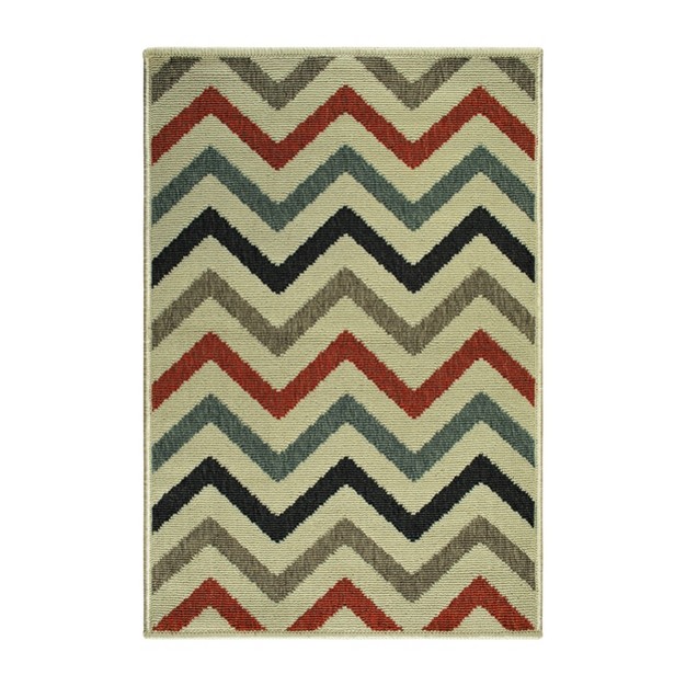 Chevron Zig zag Geometric Coastal Indoor Outdoor Area Rug By Blue Nile Mills