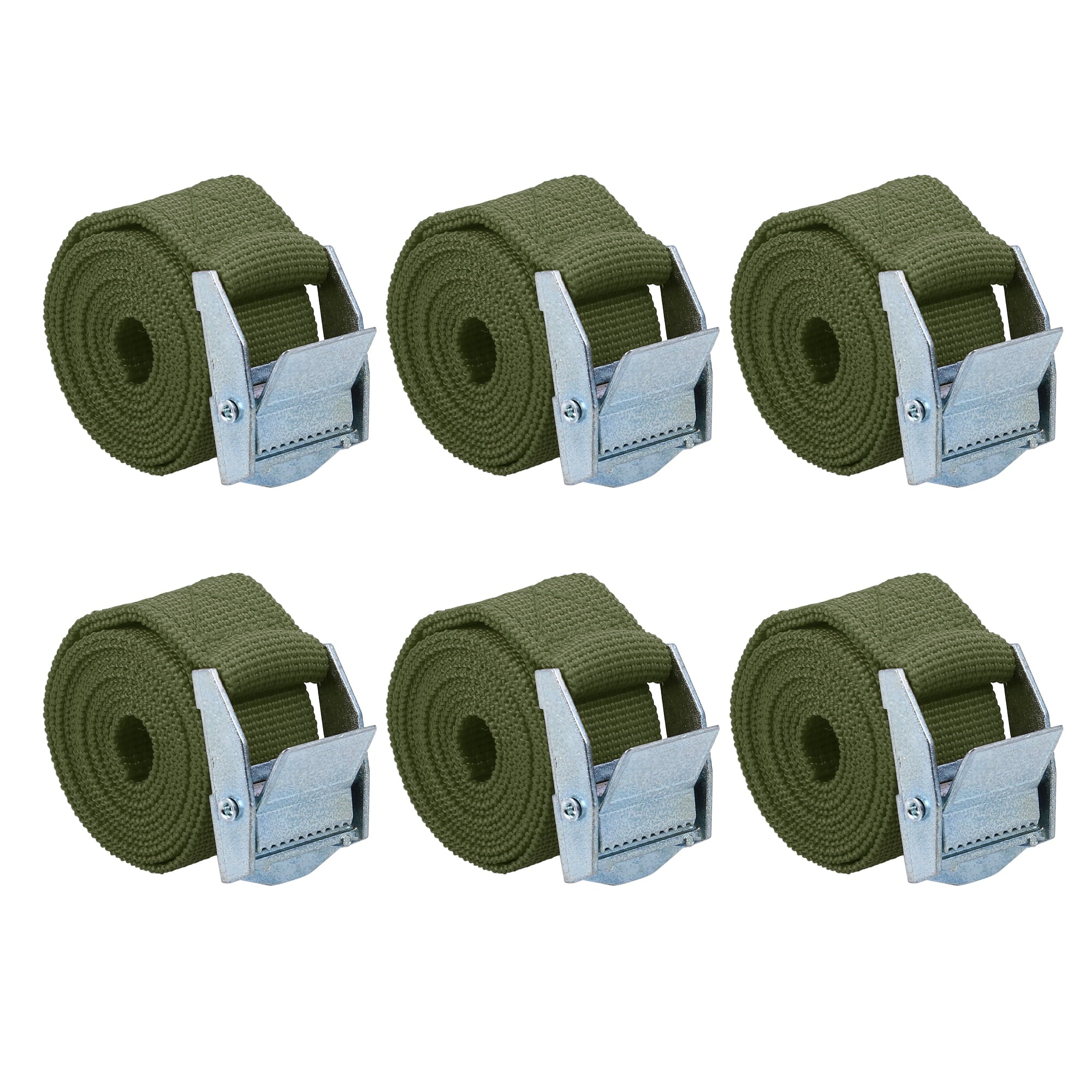 6pcs 3.3ft Cargo Tie Down Straps Lashing Straps Travel Luggage Strap with Cam Lock Buckle for Car Truck Army Green