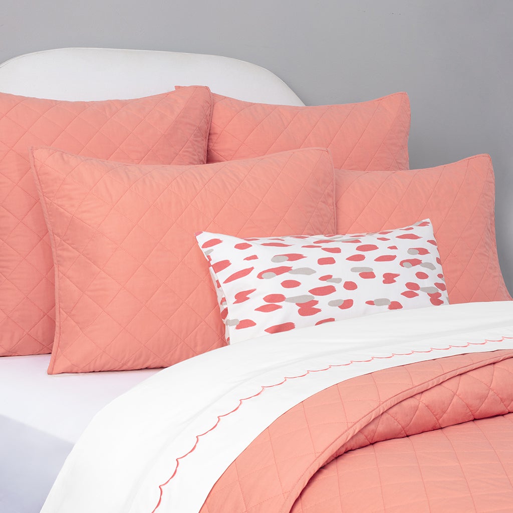 Coral Wavelet Embroidered Sheet Set (Fitted, Flat, & Pillow Cases)