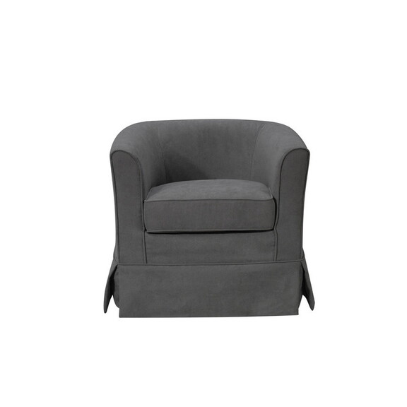 Tucker Gray Woven Fabric Swivel Barrel Chair B0617...