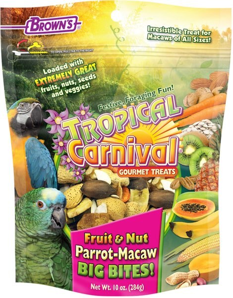 Brown's Tropical Carnival Fruit and Nut Macaw Big Bites! Bird Treats