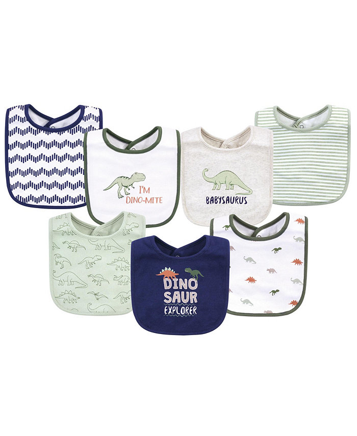 Hudson Baby Infant Boy Cotton Bibs， Dinosaur Explorer， One Size