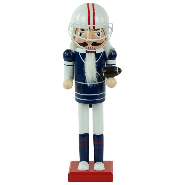 Red And White Wooden Christmas Nutcracker Football Player