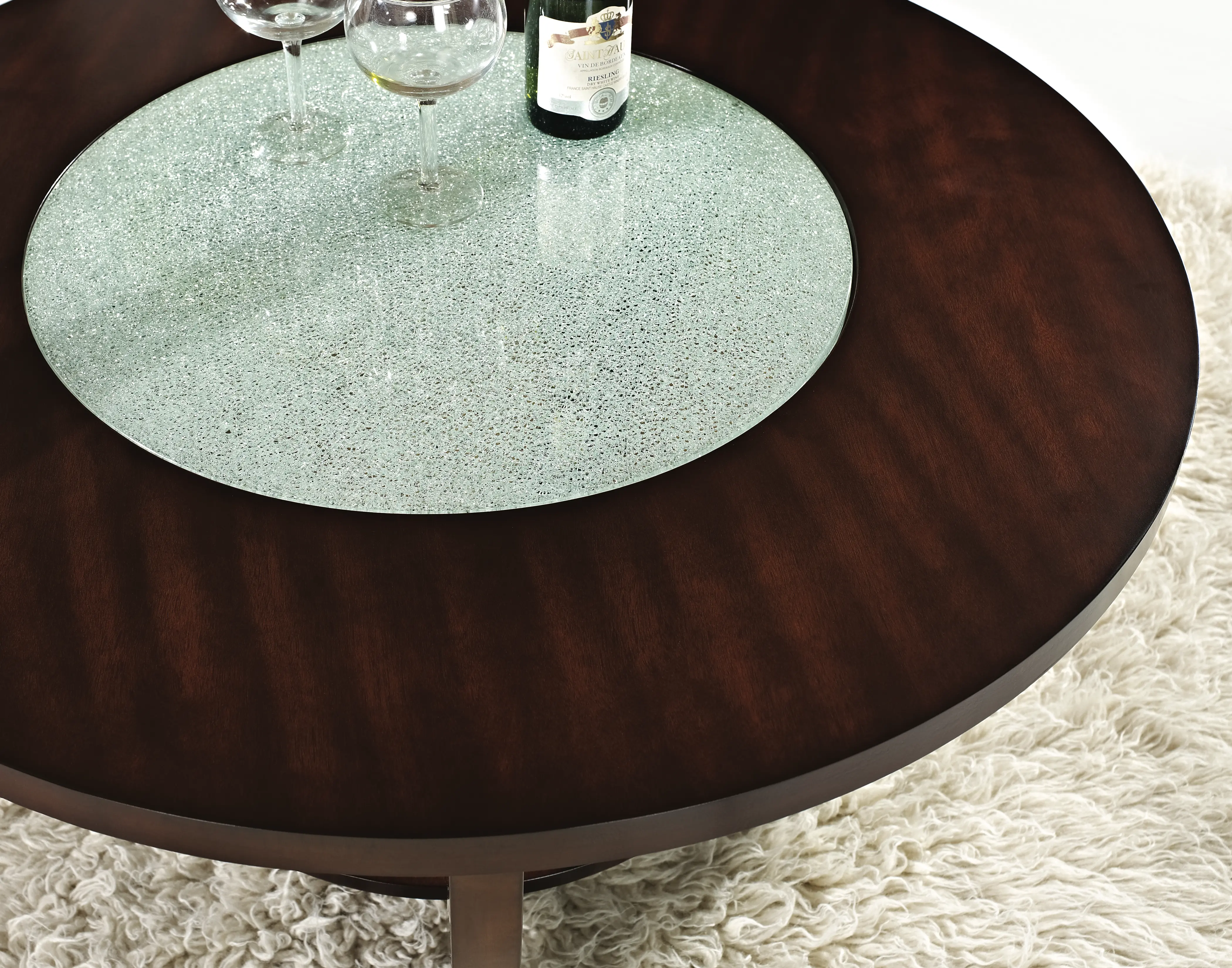 Rafael Merlot Cherry Round Coffee Table