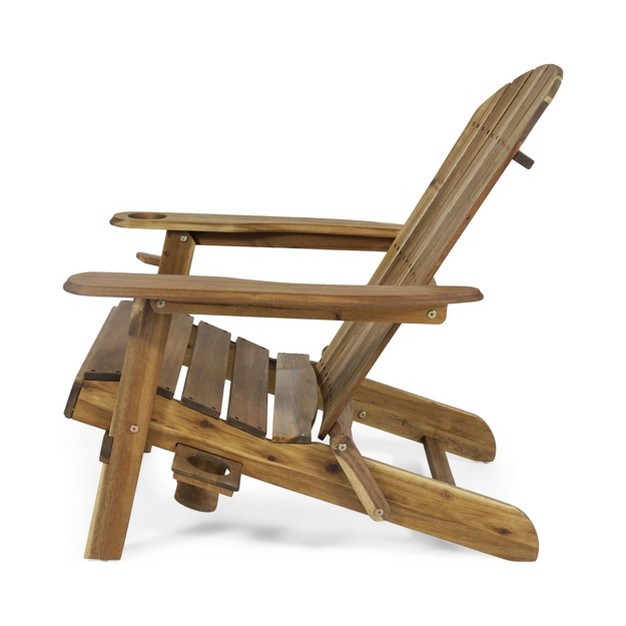 Bellwood Outdoor Acacia Wood Folding Adirondack Chair Natural Christopher Knight Home