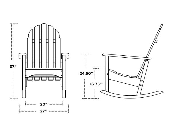 Polywood Classic Adirondack Rocking Chair ADRC100