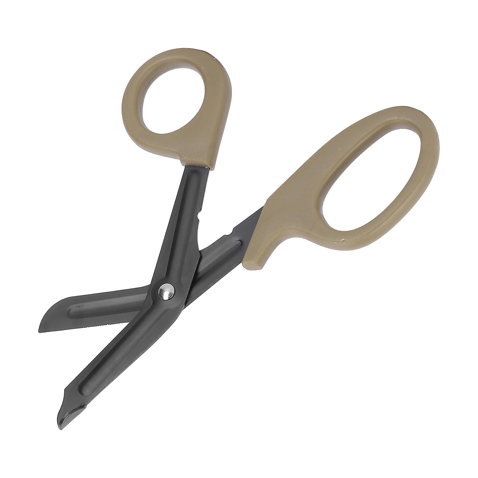 Military Grade Rescue Scissor For Outdoor First Aid Survival Scissor With Toothed Edgetan