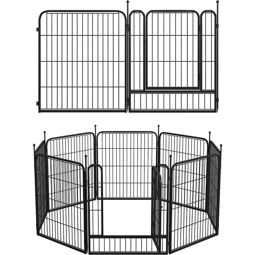 FENCY 32 in. Black Metal Decorative Outdoor Garden Border Fence HD-A-HW89029