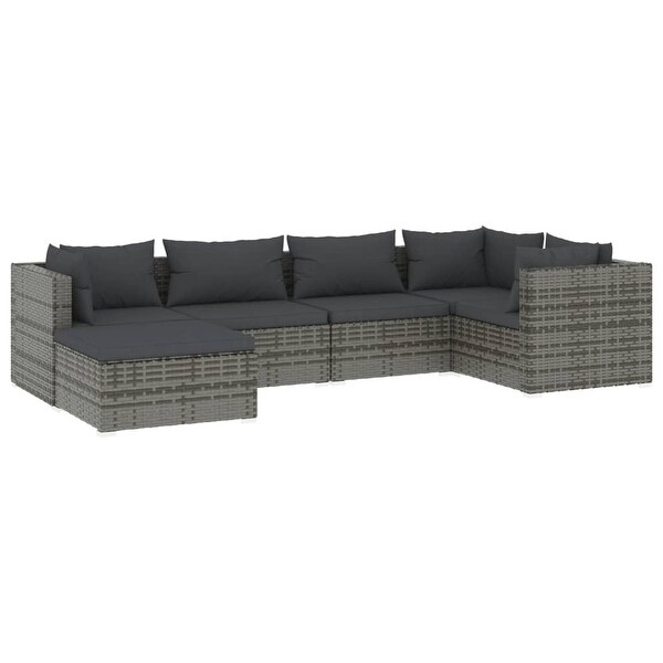 vidaXL Patio Lounge Set Outdoor Sectional Sofa Set Table Garden Poly Rattan