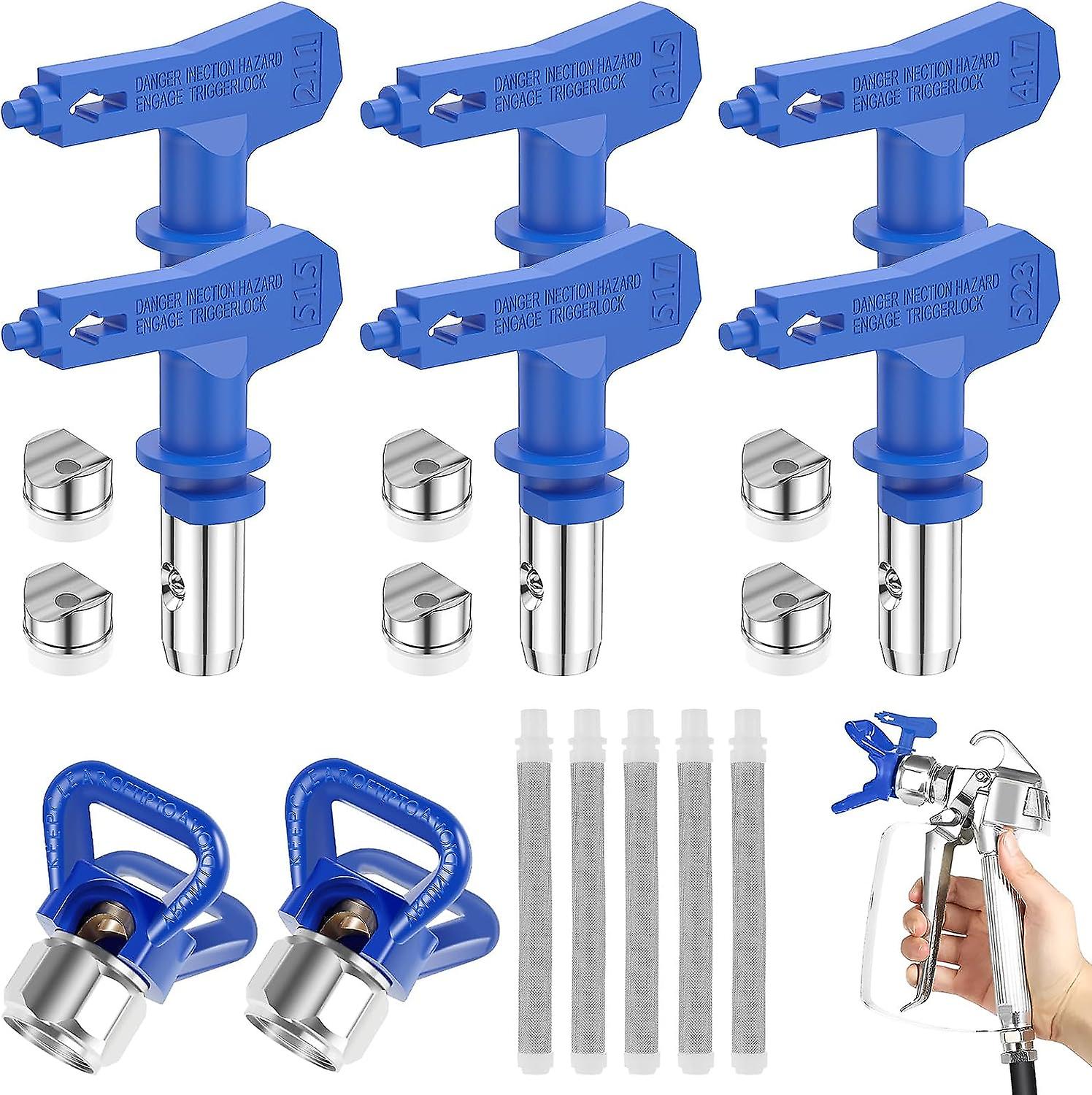 13pcs Airless Paint Nozzles， Reversible Spray Tips， Sprayer Tip， Airless Paint Sprayer Tips， Paint Spray Guns Spraying Machine Parts For Home Roof Dec