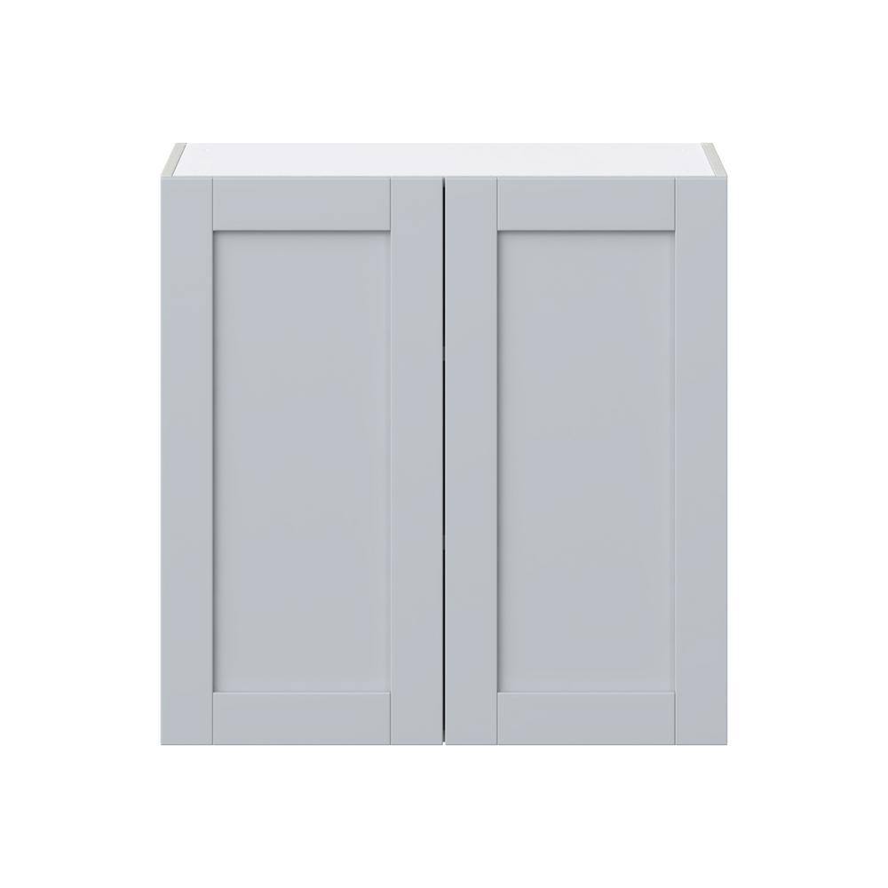 J COLLECTION Cumberland Light Gray Shaker Assembled Wall Kitchen Cabinet with Full Height Door (30 in. W x 30 in. H x 14 in. D) DSW3030-CL