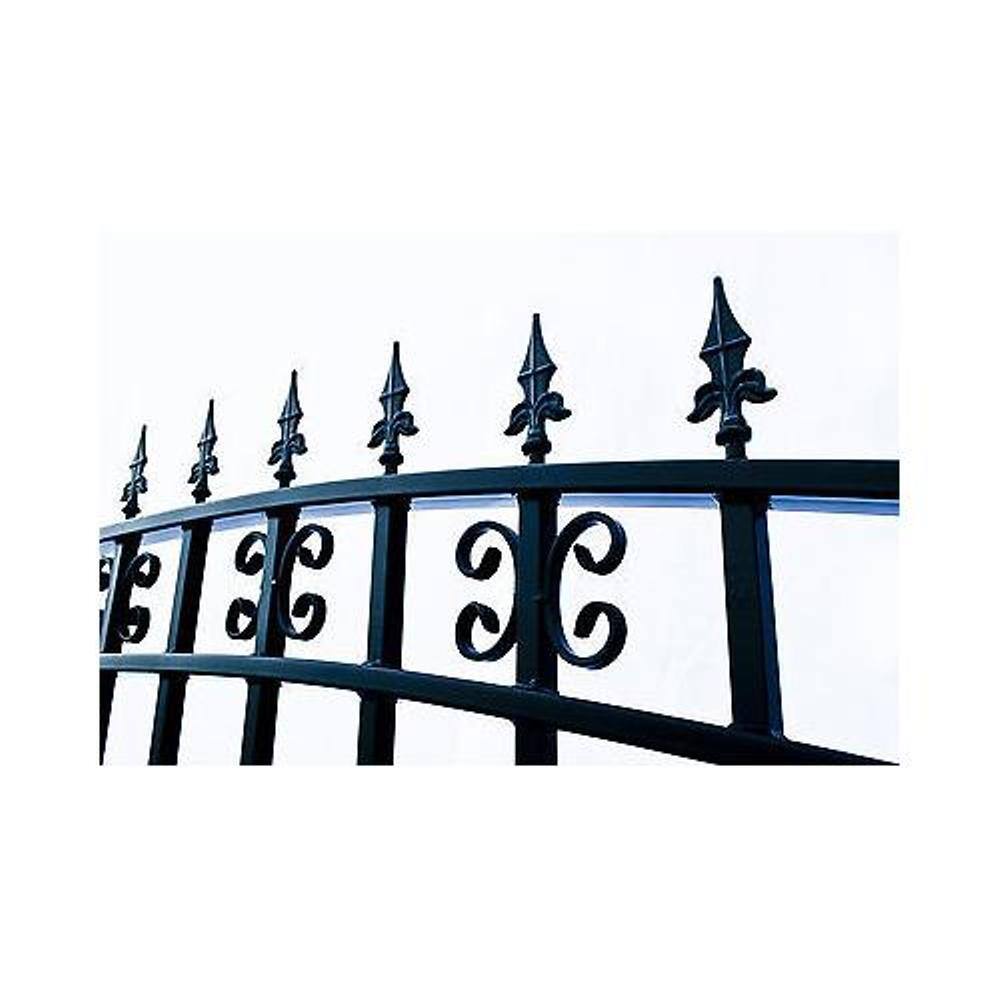 ALEKO St. Louis 14 ft. W x 6 ft. H Black Steel Single Slide Driveway with Gate Opener Fence Gate DG14STPSSLAC1500-HD