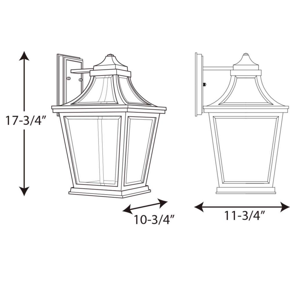 Progress Lighting Endorse LED Collection 1-Light Textured Black Clear Glass New Traditional Outdoor Large Wall Lantern Light P6058-3130K9