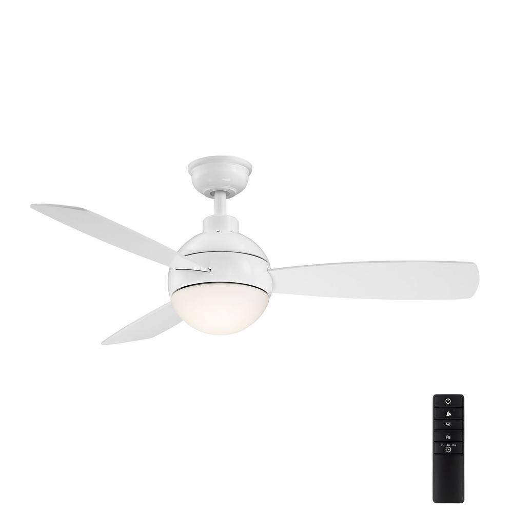 Home Decorators Collection Alisio 44 in. LED White Ceiling Fan with Light and Remote Control YG768A-WH