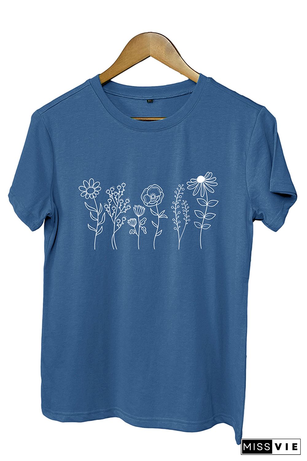 Wildflowers Print Graphic Tee Wholesale