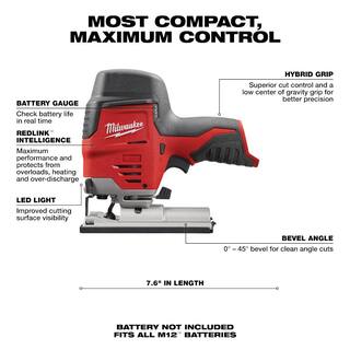 MW M12 12V Lithium-Ion Cordless Jig Saw (Tool-Only) 2445-20