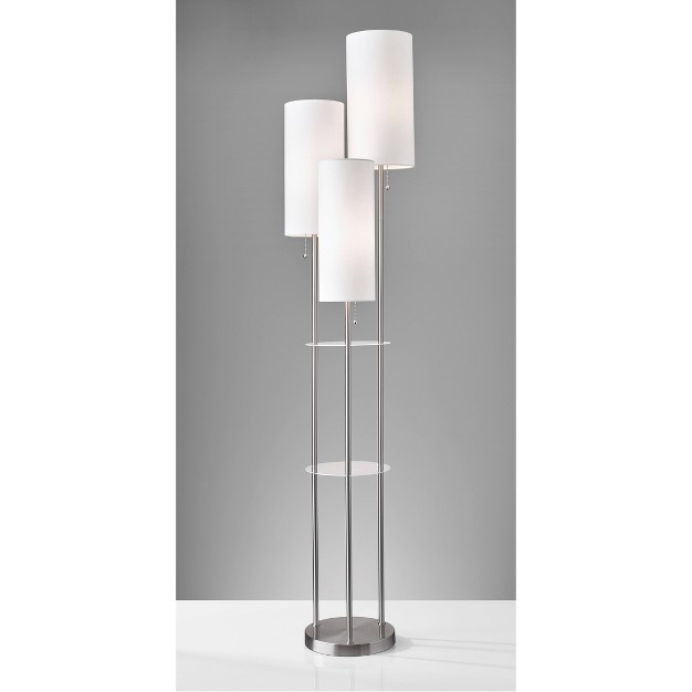 Trio Floor Lamp Silver Adesso