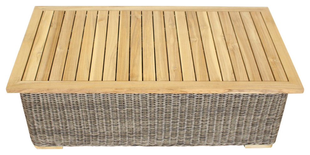 Courtyard Casual Tivoli Rectangle Coffee Table  Teak   Tropical   Outdoor Coffee Tables   by Courtyard Casual  Houzz