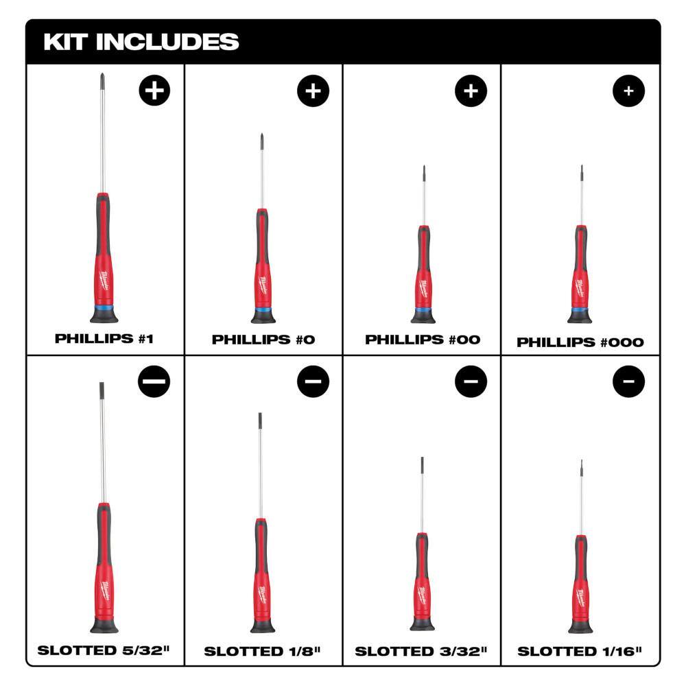 MW Precision Screwdriver Set (8-Piece) 48-22-2614