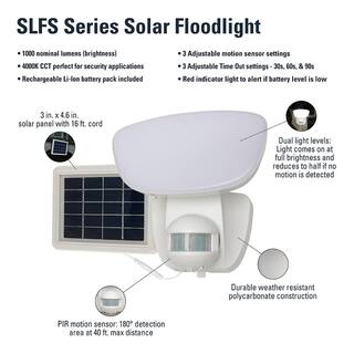 SLFS 180-Degree White Motion Activated Outdoor Integrated LED Flood Light 1174 Lumens SLFS1AM1W