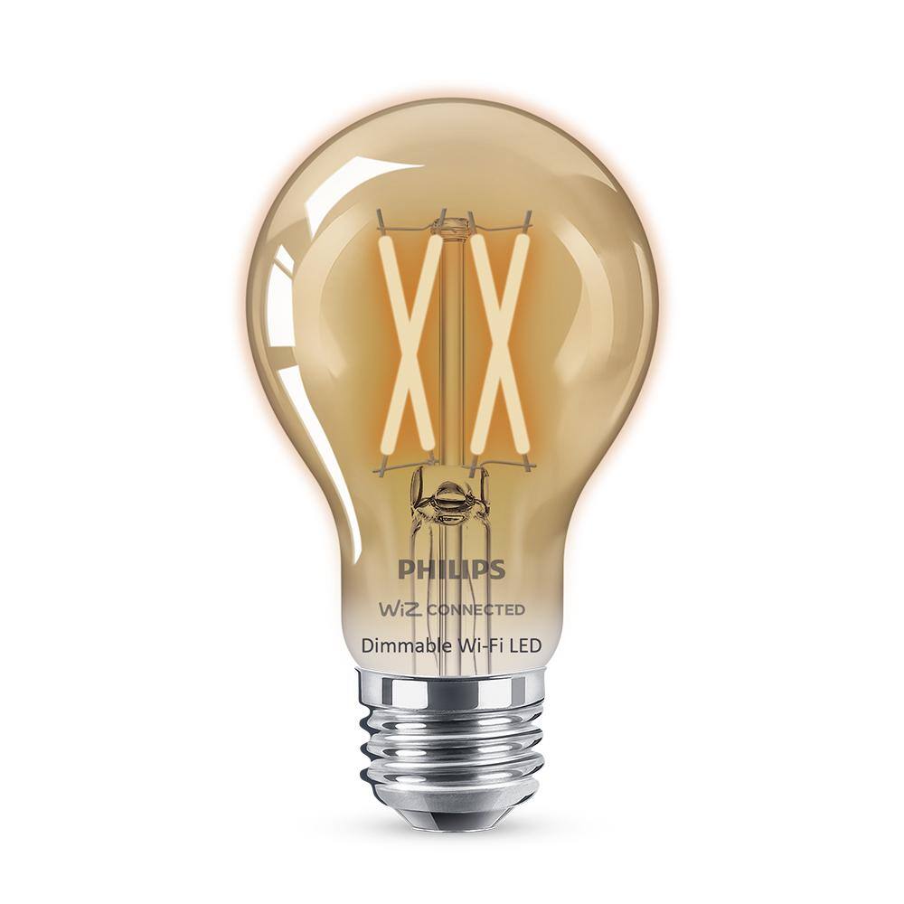 Philips 40-Watt Equivalent A19 LED Smart Wi-Fi Light Bulb Amber (2000K) powered by WiZ (1-Pack) 555524