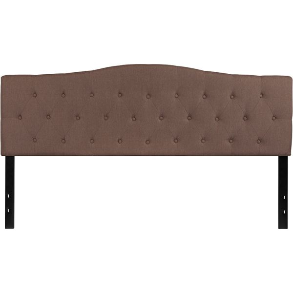 Cambridge Tufted Upholstered King Size Headboard in Camel Fabric