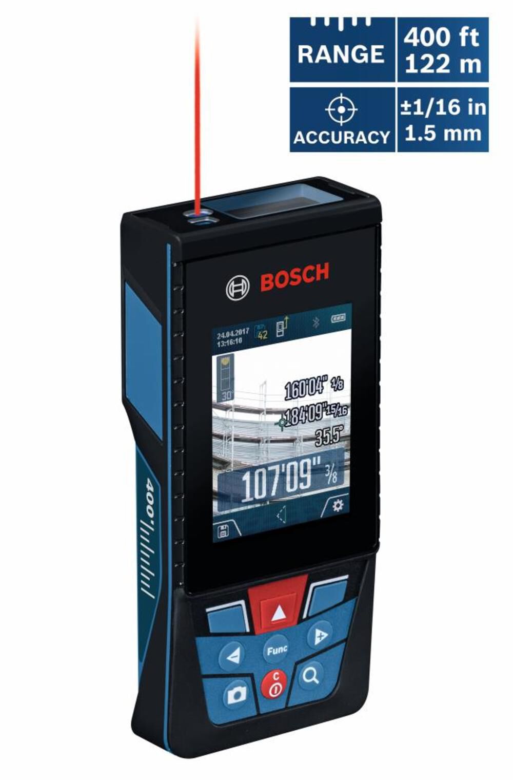 Bosch BLAZE Outdoor 400 Ft. Connected Lithium-Ion Laser Measure with Camera GLM400CL from Bosch