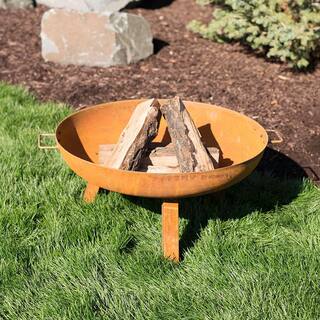 Sunnydaze Decor Rustic 30 in. W x 15 in. H Round Cast Iron Wood-Burning Fire Pit Bowl RCM-LG569