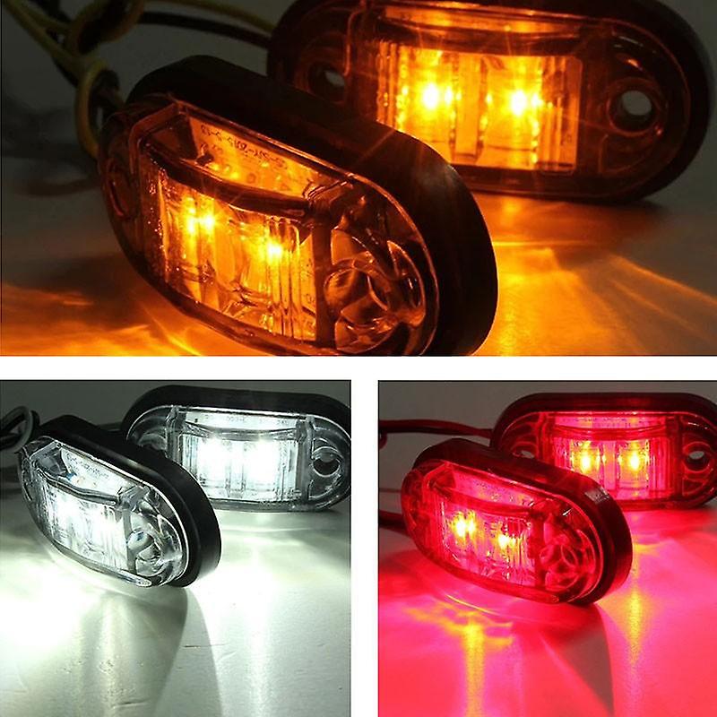 1pcs Warning Light Led Diode Light Oval Clearance Trailer Truck Orange White Red Led Side Marker Lamp 12v 24v Truck Accessorie