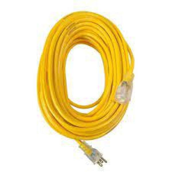 Yellow Jacket 50 ft. 143 SJTW Outdoor Heavy-Duty 15 Amp Contractor Extension Cord with Power Light Plug 64826001