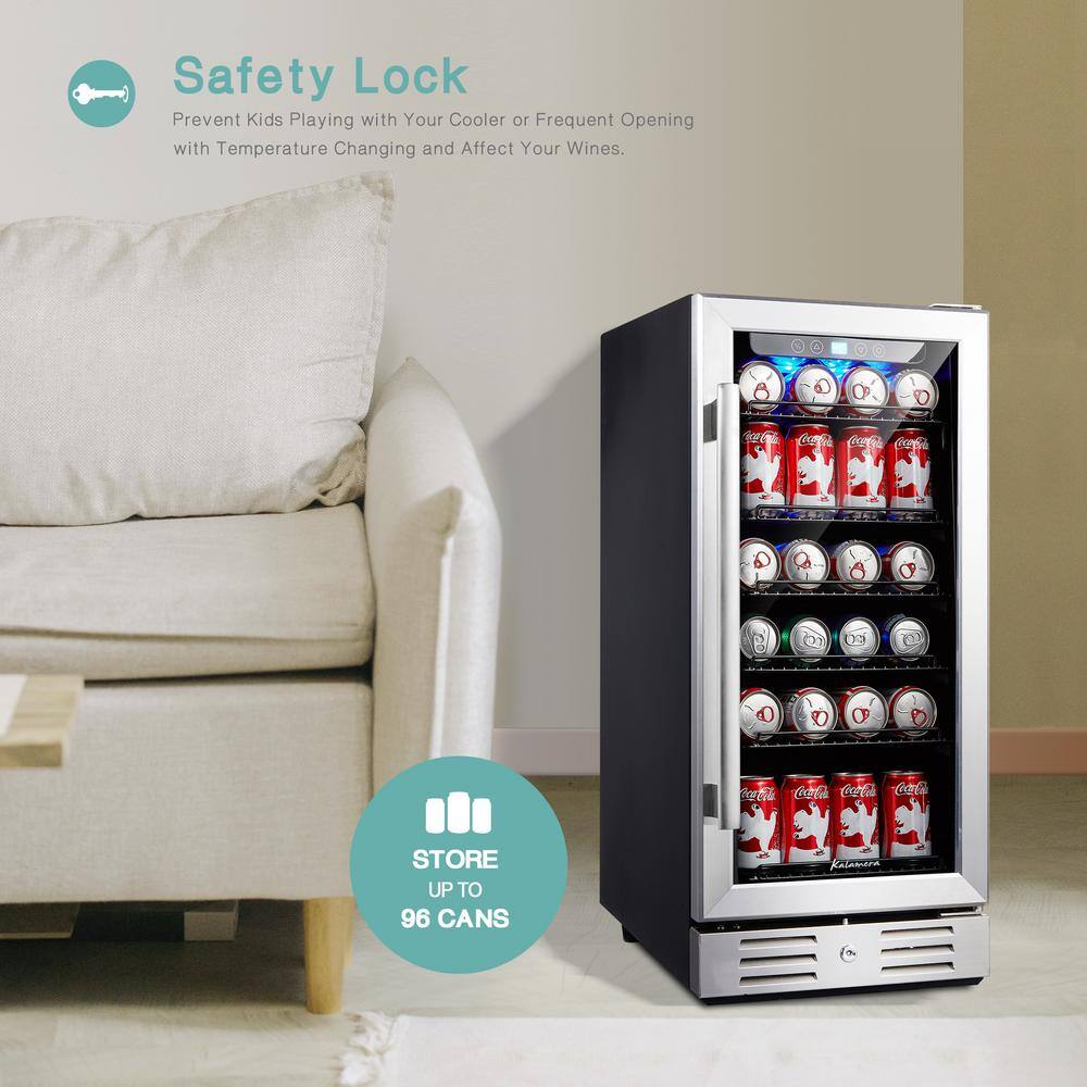 Kalamera 15 Beverage cooler 96 Can Built-In Single Zone Touch Control KRC-90BV