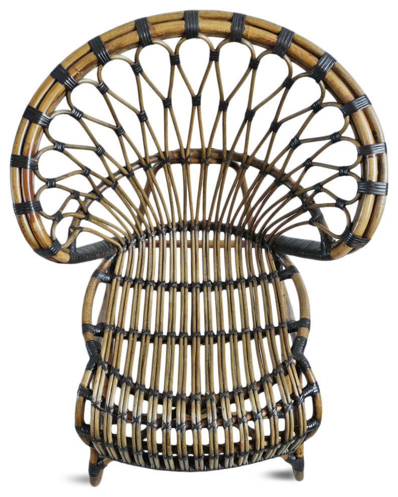 Tea Stain Bamboo and Rattan Side Chair   Tropical   Armchairs And Accent Chairs   by Design Mix Furniture  Houzz