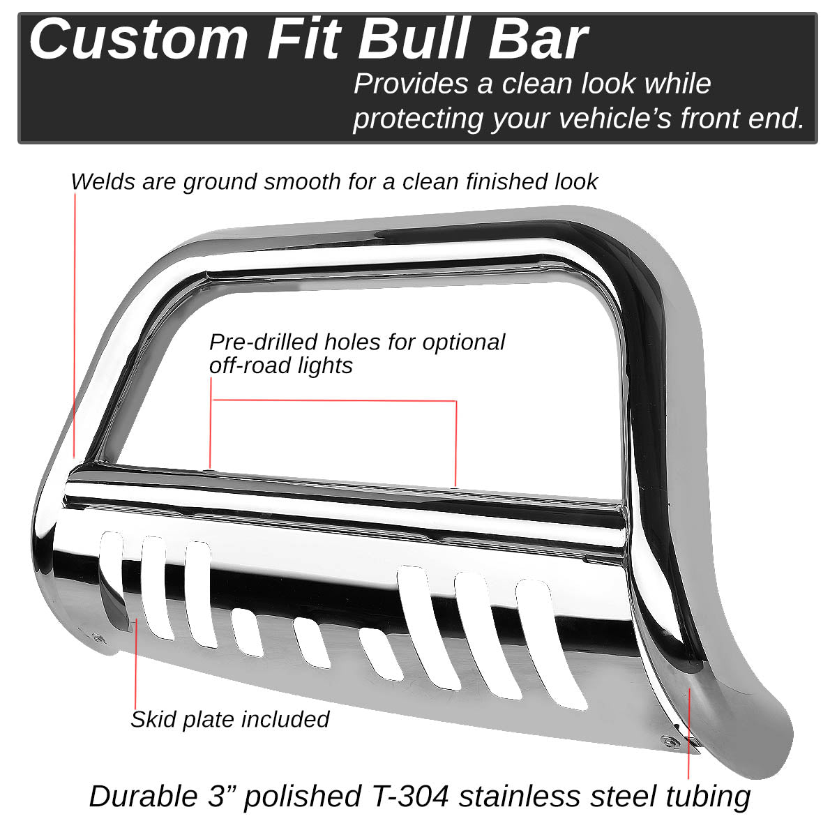 DNA Motoring BURB-019-SS For 2009 to 2018 Dodge Ram 1500 3