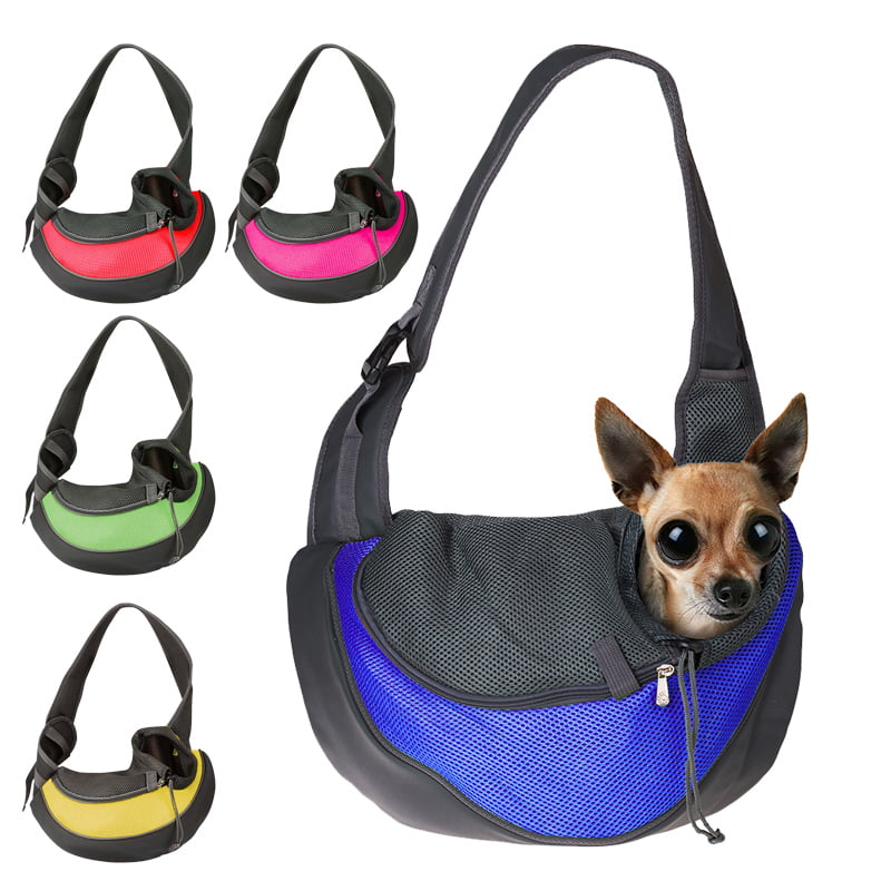 Pet Puppy Carrier Sling Hands-Free Shoulder Travel Bag ，S size，Red