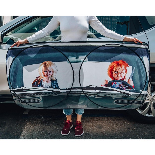 Surreal Entertainment Child x27 s Play Chucky Sunshade For Car Windshield 64 X 32 Inches